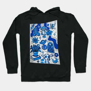 Blue doodles Hoodie